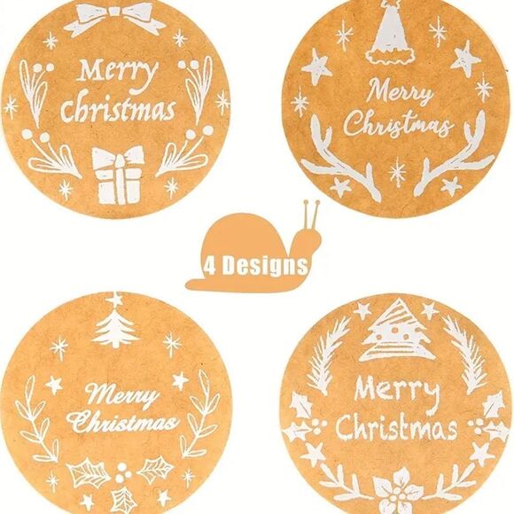 500pcs/roll Christmas Gift Wrapping Self-adhesive Sticker Labels - Picture 2 of 4